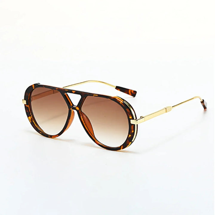 Oval Metal-Frame Sunglasses