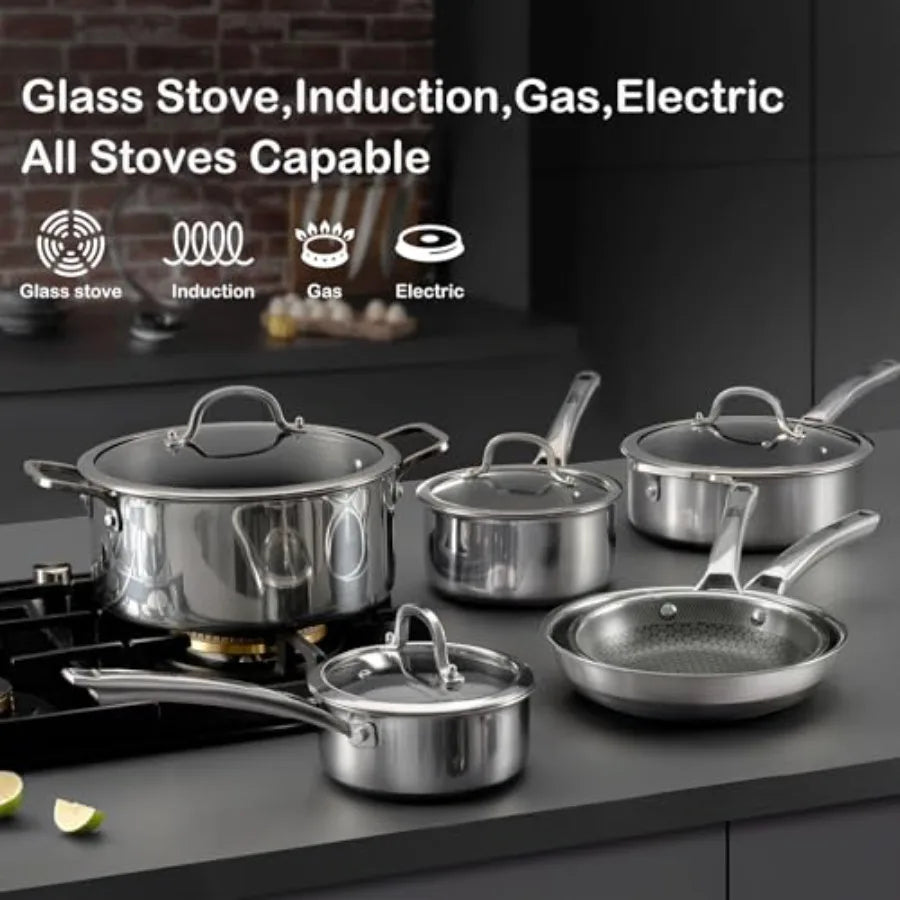 Non-Stick Stainless Steel Cookware Set lifestyle
