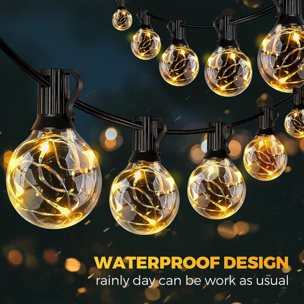 Solar G40 Bulb String Lights shatterproof bulb detail