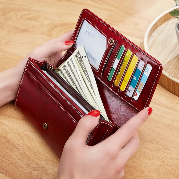 Gothic Moon Leather Long Wallet