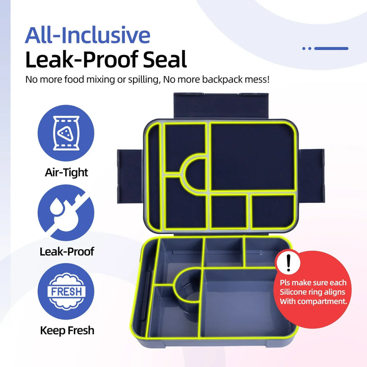 7-Compartment Leak-Proof Bento Box