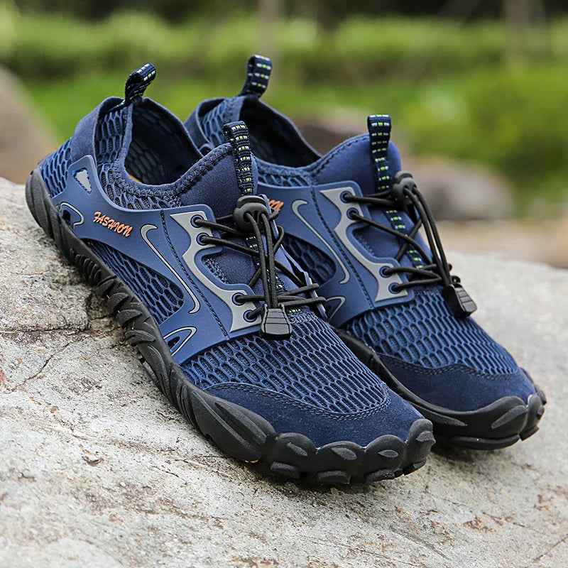 Blue Quick-Dry Mesh Water Shoes lifestyle view