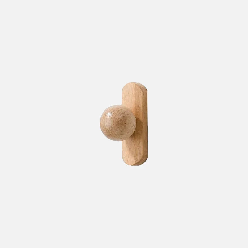 Beech Hemisphere Cabinet Wood Pull short knob front view