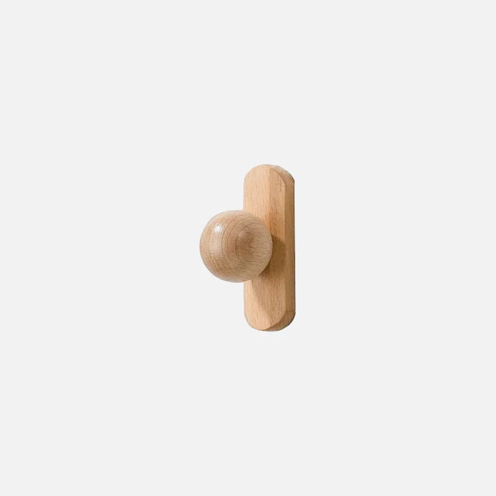 Beech Hemisphere Cabinet Wood Pull short knob front view