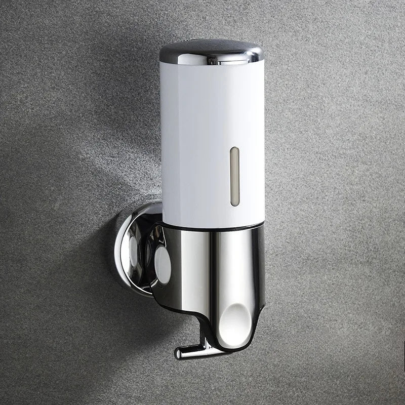 Wall-Mounted No-Drill Soap Dispenser mounted in shower
