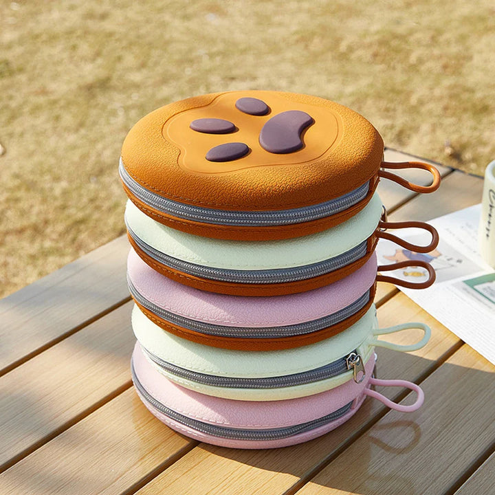 Mint Foldable Travel Pet Bowl folded flat