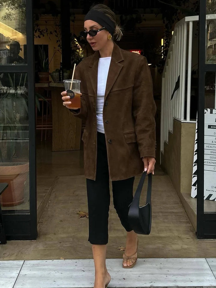 Suede Blazer Jacket side view