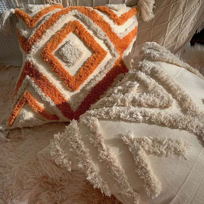 Drift Rustic Woven Throw Pillow – detail view