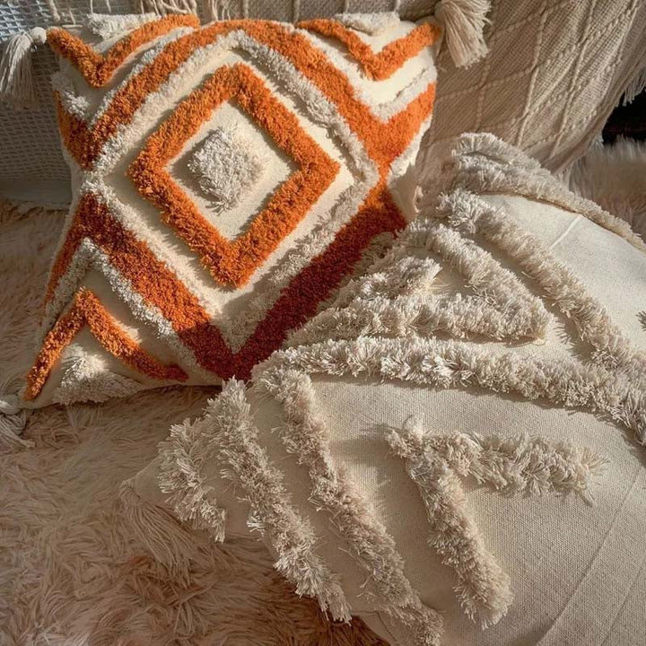 Drift Rustic Woven Throw Pillow – detail view