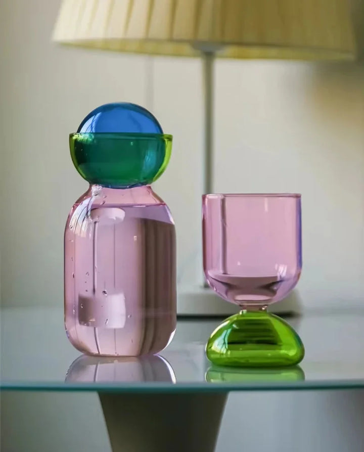 Color-Block Pitcher & Cup Set stopper detail