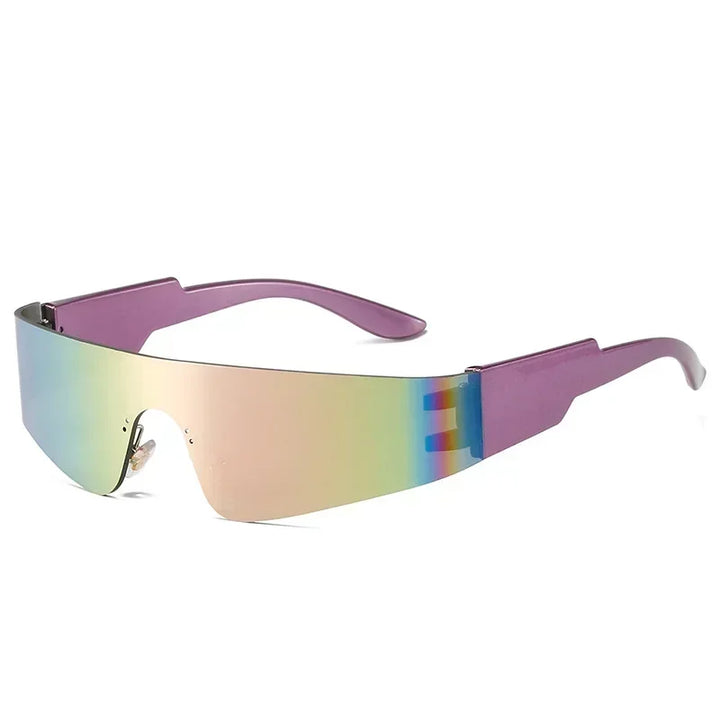 Chrome Wraparound Fashion Shades side view