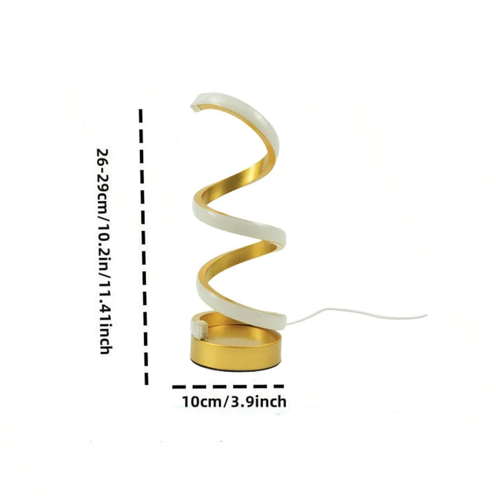 Gold Spiral Desk Lamp base detail
