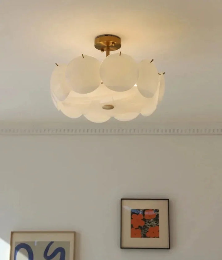 Small Layered Glass Disc Pendant Light – Lifestyle View
