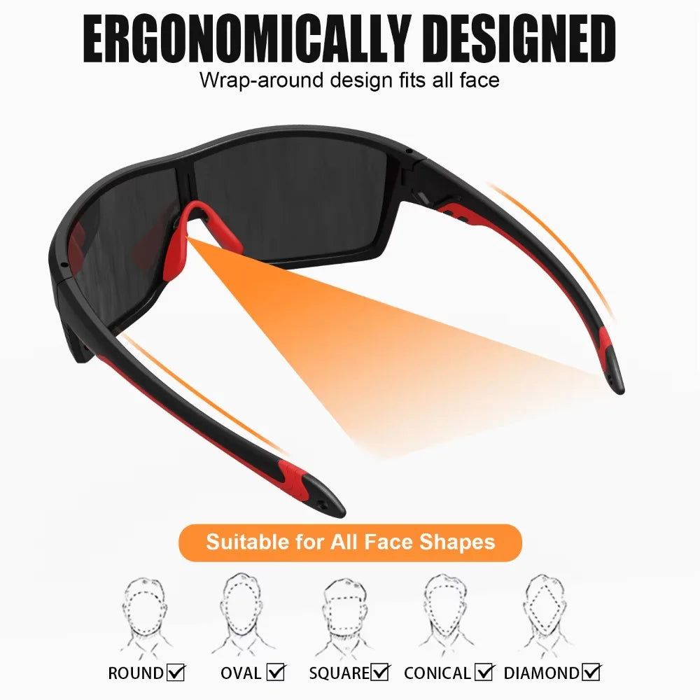 Windproof Sport Cycling Sunglasses worn outdoors