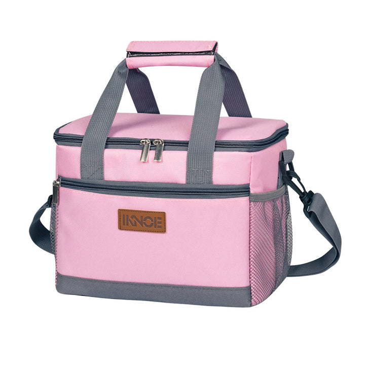 Pink Portable Insulated Lunch Cooler front view