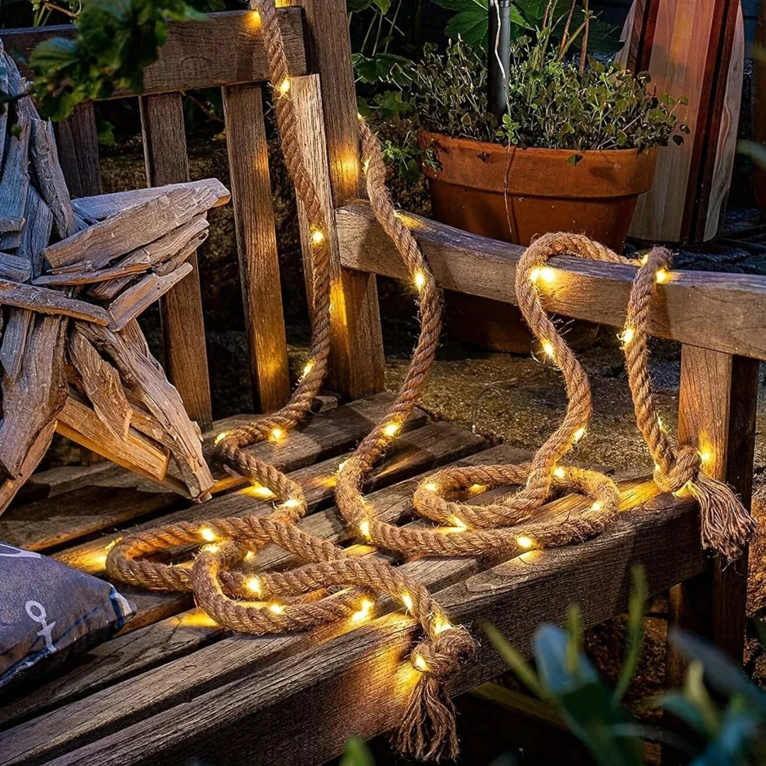 Solar Hemp Rope Lights product photo