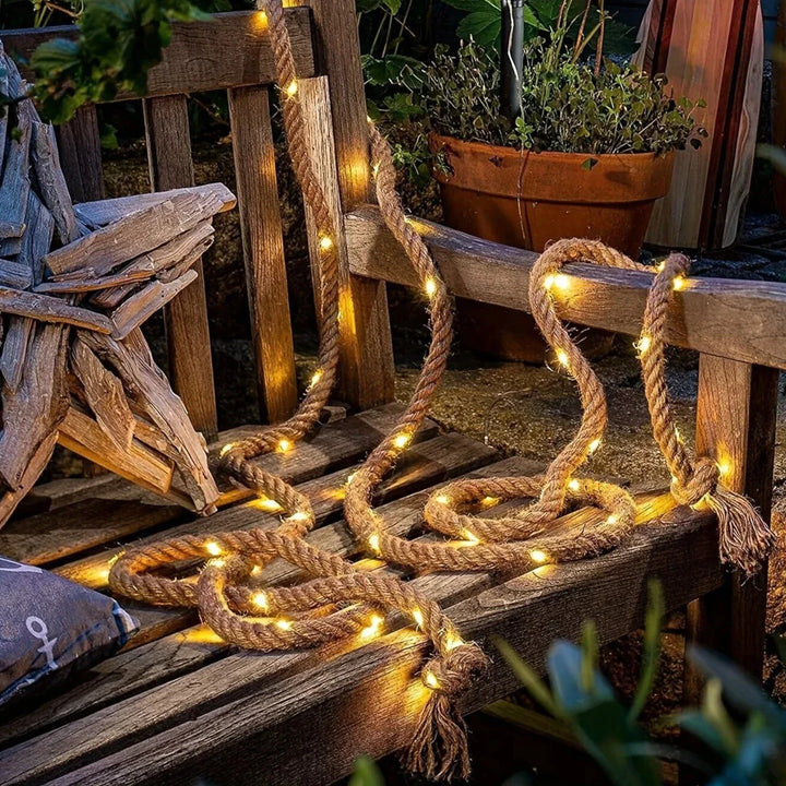 Solar Hemp Rope Lights product photo