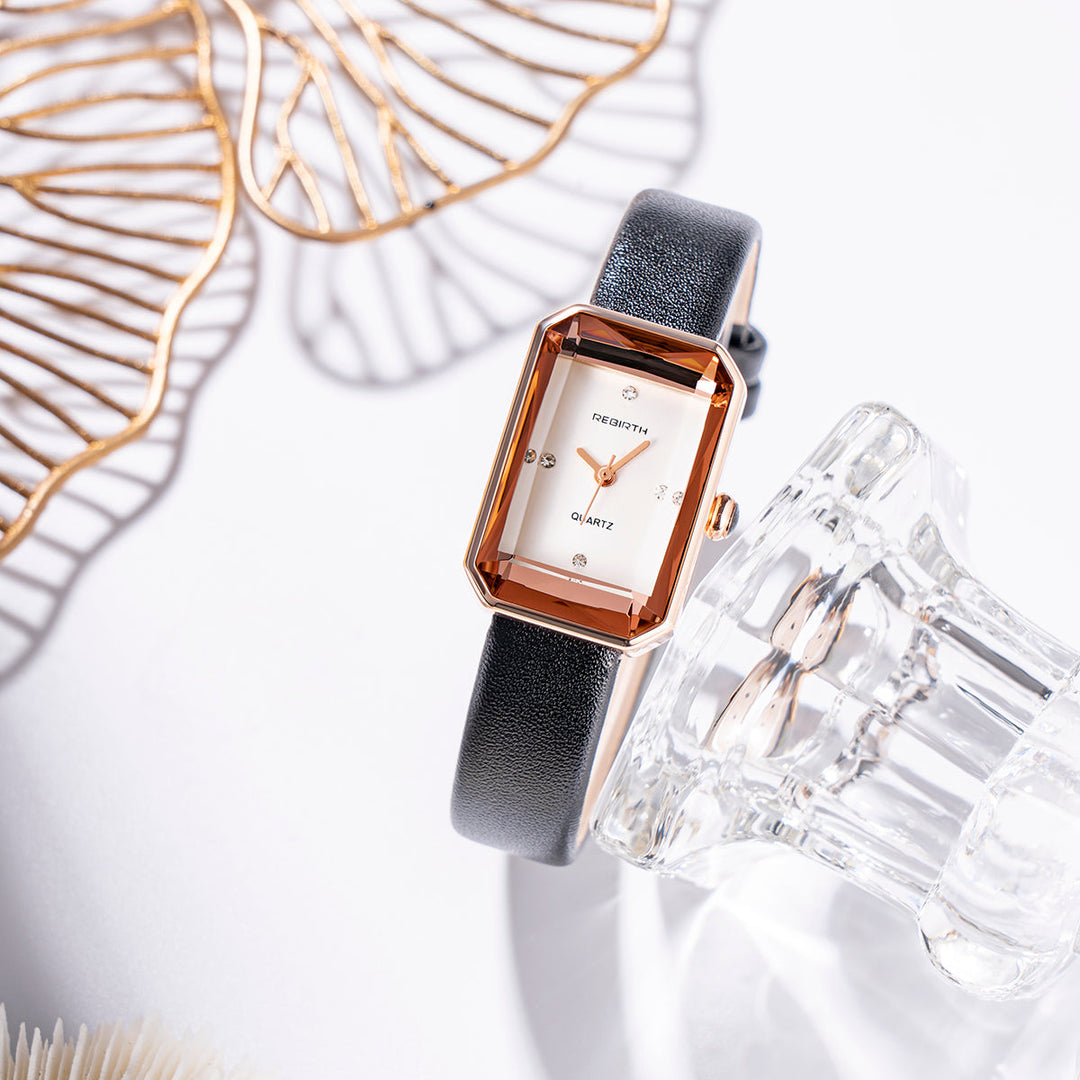 Frost Blue Polished Alloy Rectangular Watch