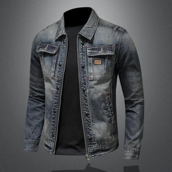 Men's Vintage Denim Jacket: Classic Retro Style, Durable, Comfortable Fit