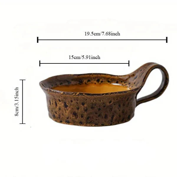 Handcrafted Stoneware Breakfast Bowl dimensions reference
