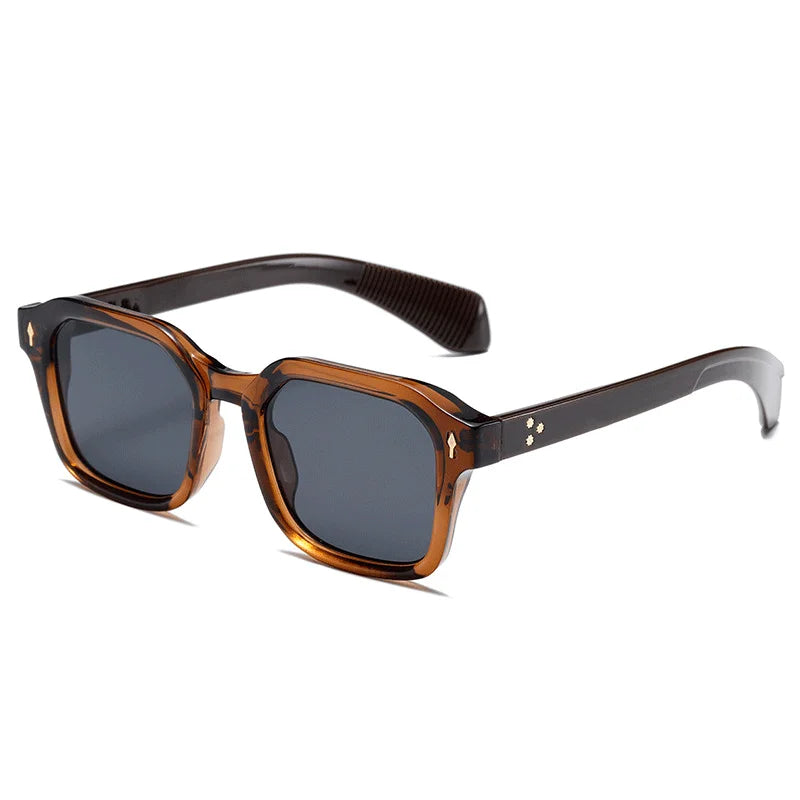 Retro Rivet-Trim Square Shades lens detail