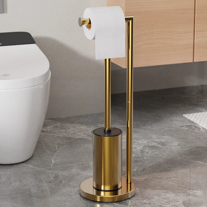 Floor-Standing Toilet Brush and Holder Set tissue holder detail