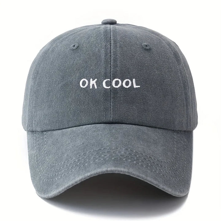 Gray Adjustable Wide-Brim Sun Cap front view