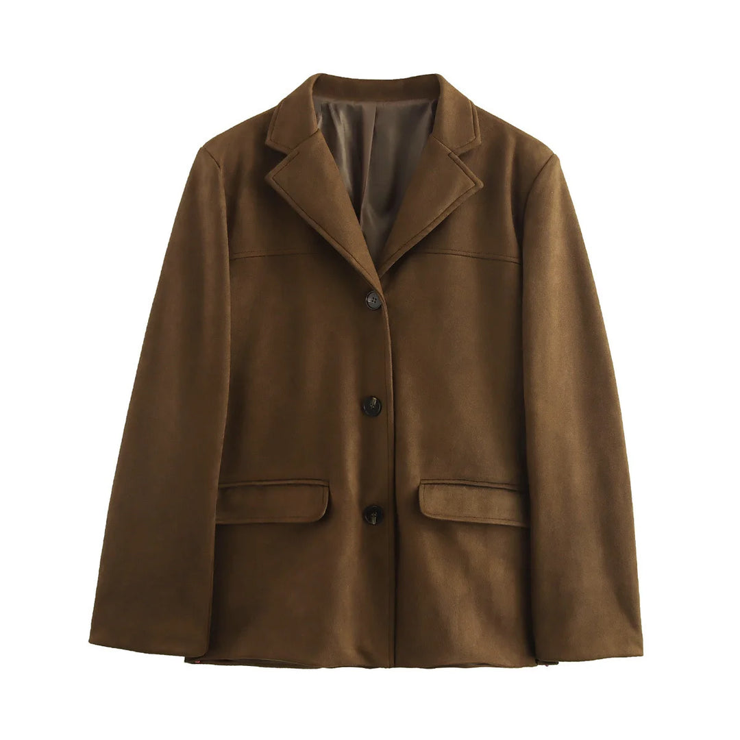 Suede Blazer Jacket front view