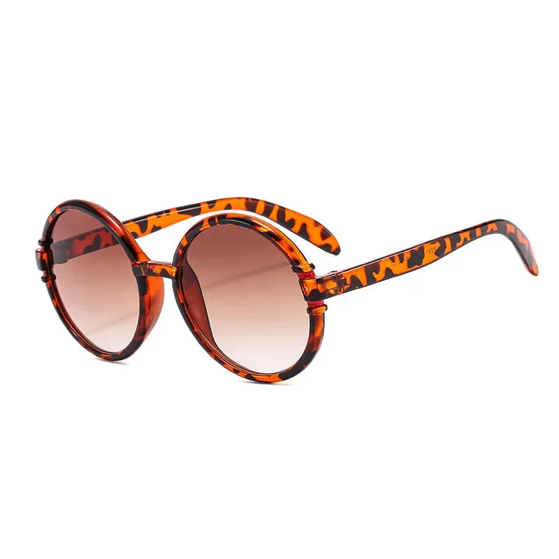 Oversized Round Plastic-Frame Sunglasses