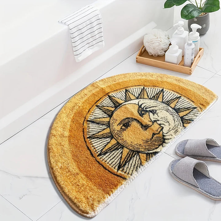 Golden Hand-Tufted Bath Rug front view