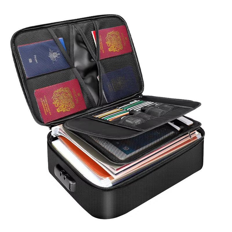 Black Fireproof Document Safe, front view