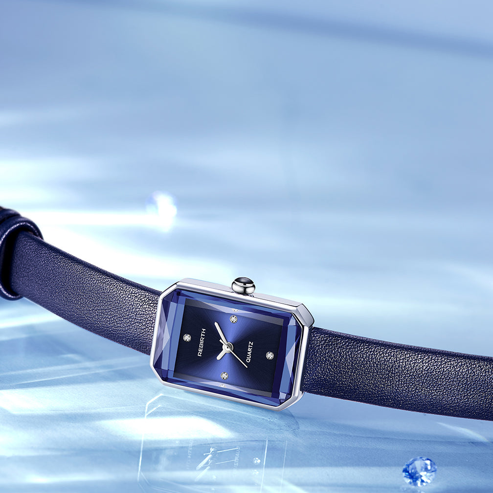 Polished Alloy Rectangular Dial Watch
