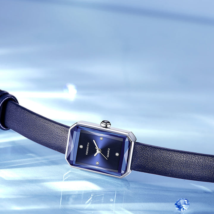 Polished Alloy Rectangular Dial Watch