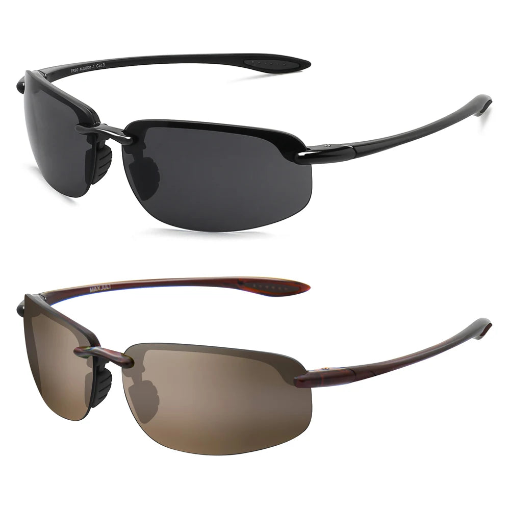 2-Pack Polarized Rimless Sunglasses