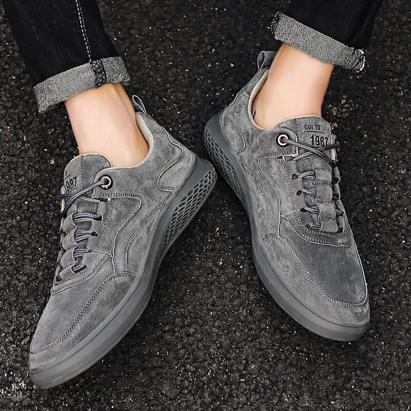 Sand Genuine Suede Casual Sneakers
