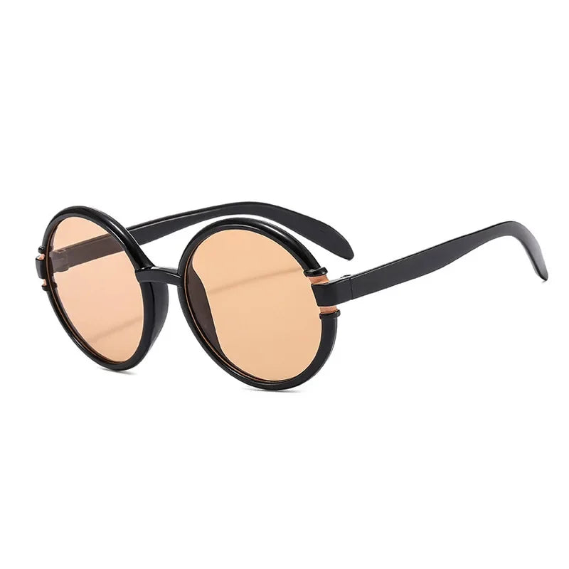 Oversized Round Plastic-Frame Sunglasses