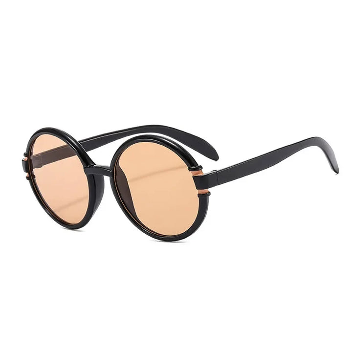 Oversized Round Plastic-Frame Sunglasses