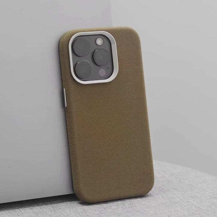 Brown Canvas Nylon Phone Case