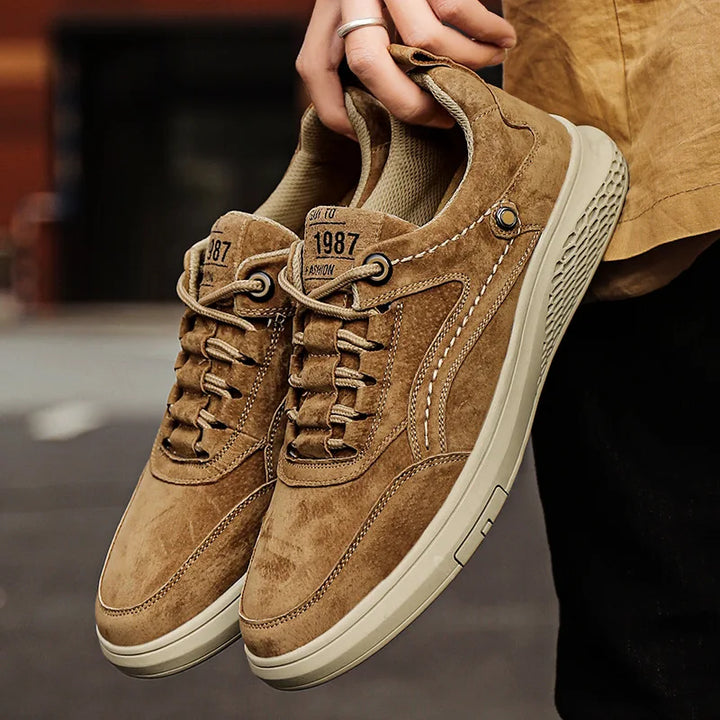 Brown Genuine Suede Casual Sneakers