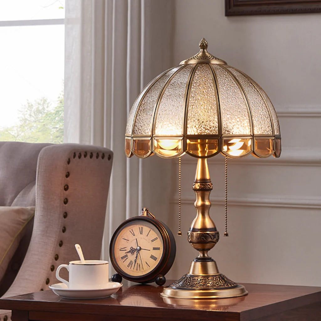 Gold Copper Frosted Glass Table Lamp, specifications reference