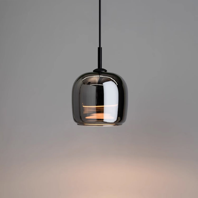 Ember Smoked Glass Pendant Light: Modern Bell-Jar Design, Warm Ambient Glow
