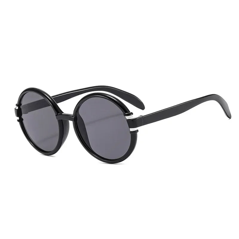 Oversized Round Plastic-Frame Sunglasses