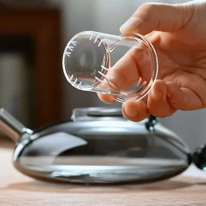 Heat-Resistant Glass Teapot Set glass cup detail