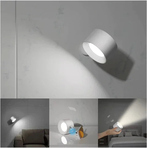 Cordless Magnetic LED Wall Light - Rechargeable, Dimmable, Easy Stick-On, 360° Adjustable