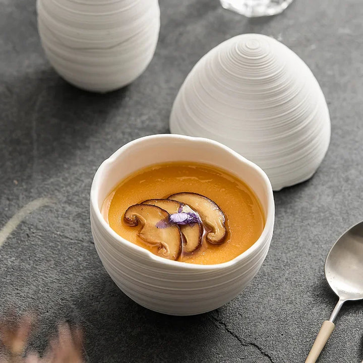 Eggform Ceramic Serving Bowl texture detail