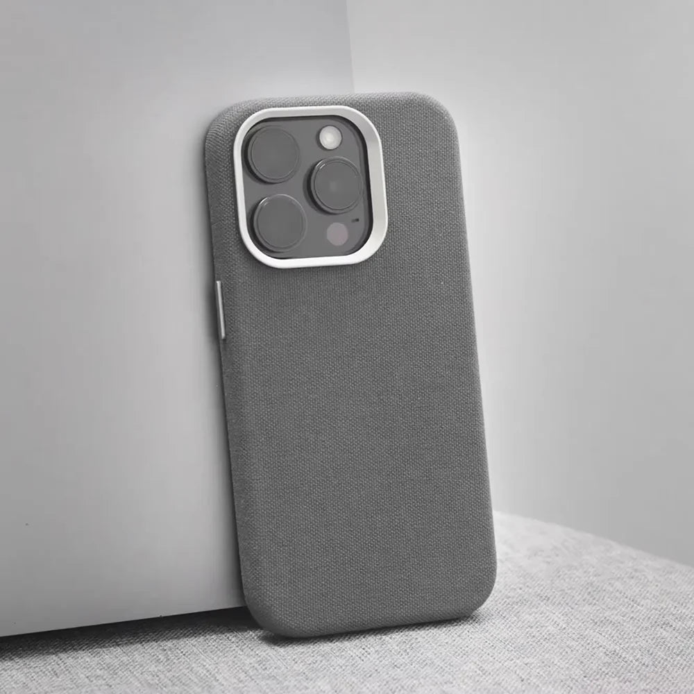 Grey Canvas Nylon Phone Case