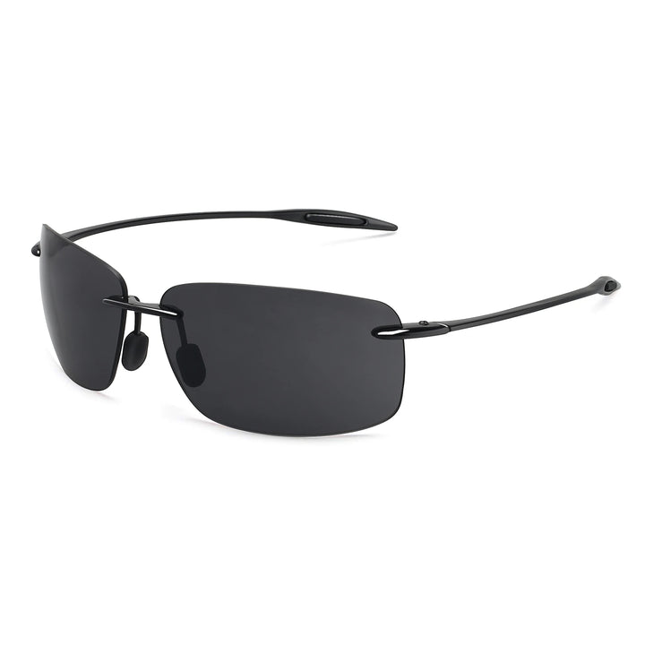 Black Gray TR90 Rimless Sunglasses front view