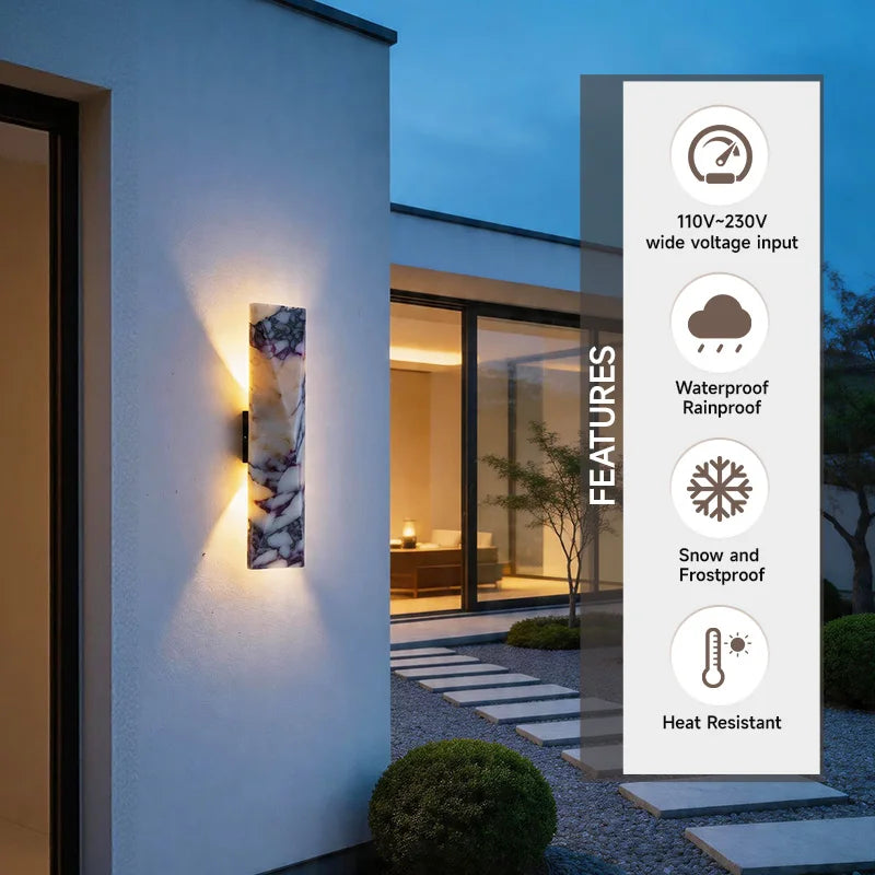 Marble Wall Sconce waterproof outdoor installation