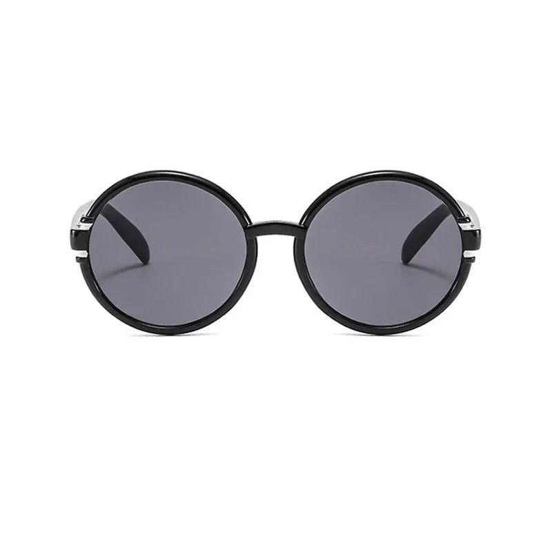 Oversized Round Plastic-Frame Sunglasses