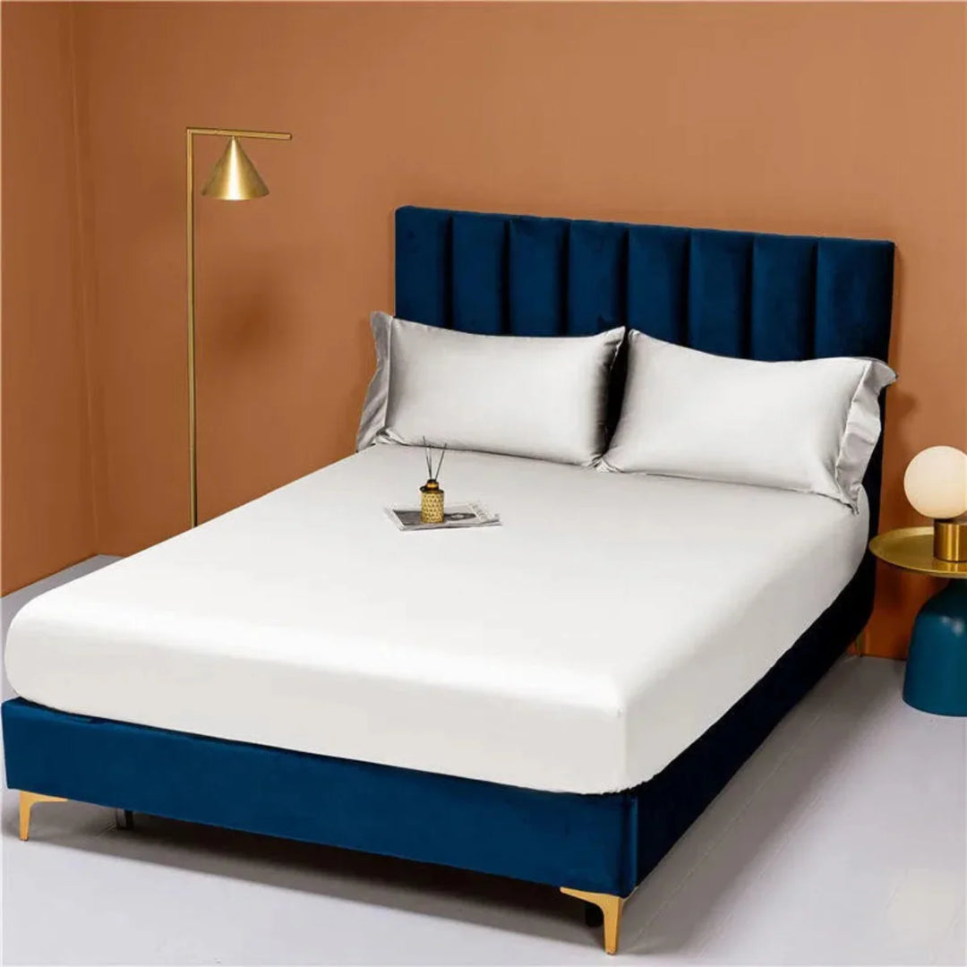 LINKORI Luxe 1000TC Egyptian Cotton Sateen Pillowcases - White, 2-Pack